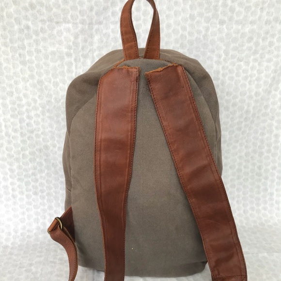 MAHI Leather Canvas backpack - Picture 3 of 8